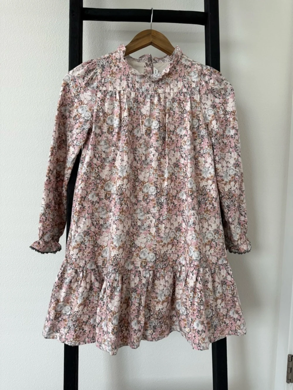 Janie and Jack Pink Floral Ruffle-Neck Dress 10Y